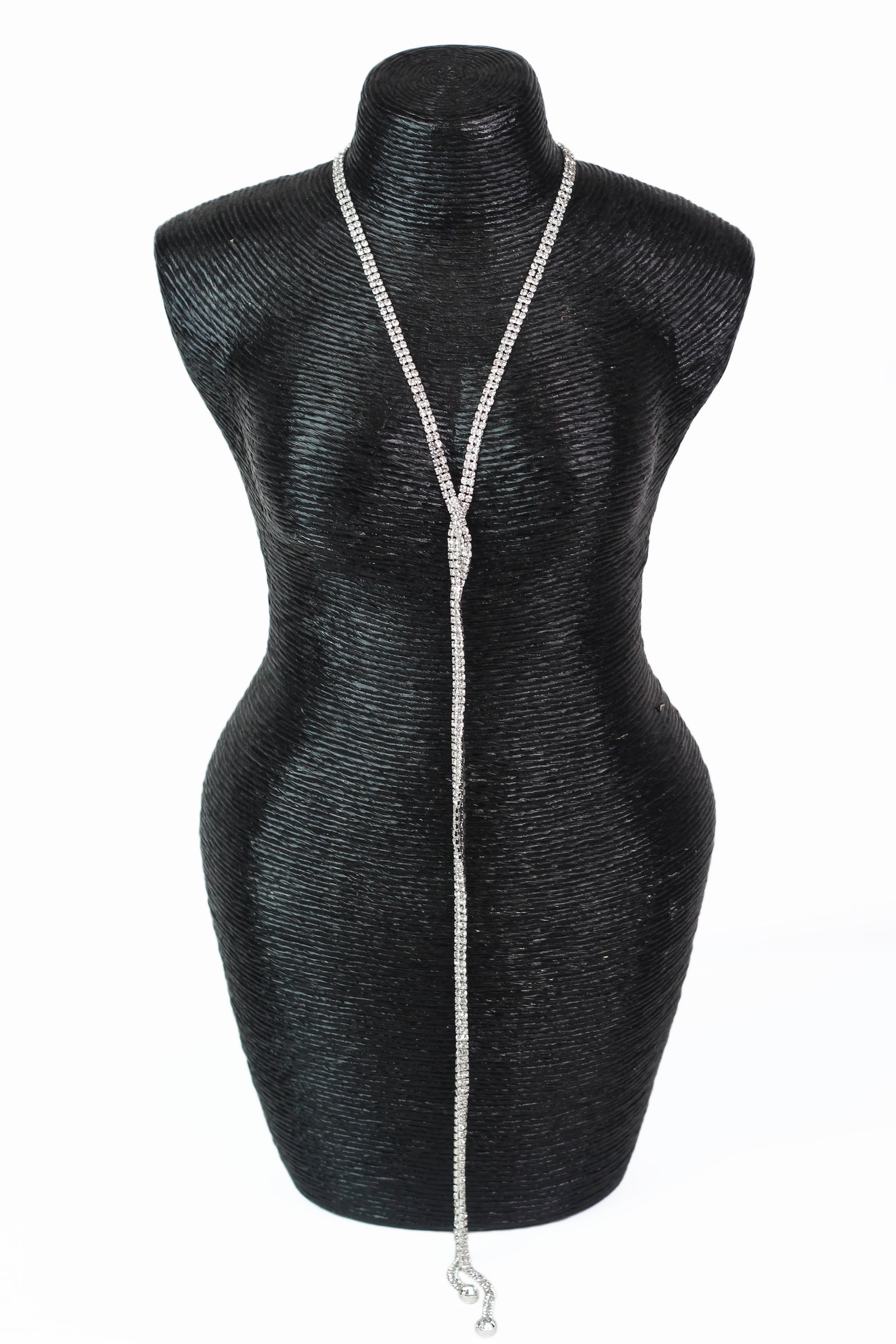 Four Row Twisted Middle Long Necklace
