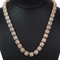 Cushion Shape Stone with Trim Strand Necklace