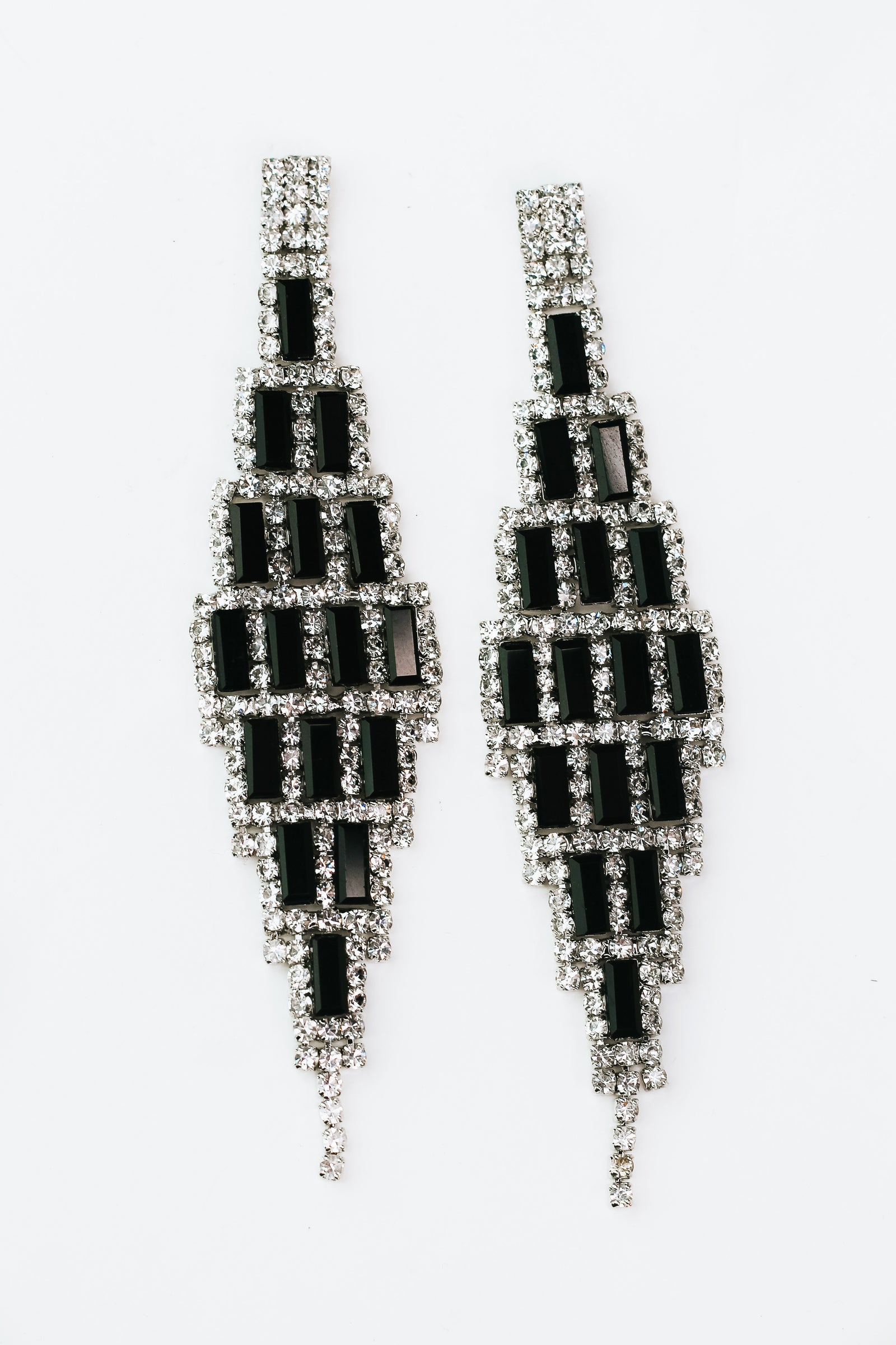 1-2-3-4 Baguette Design Long Earring