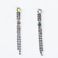 Thin Two Strand Two Larger Stones Earring