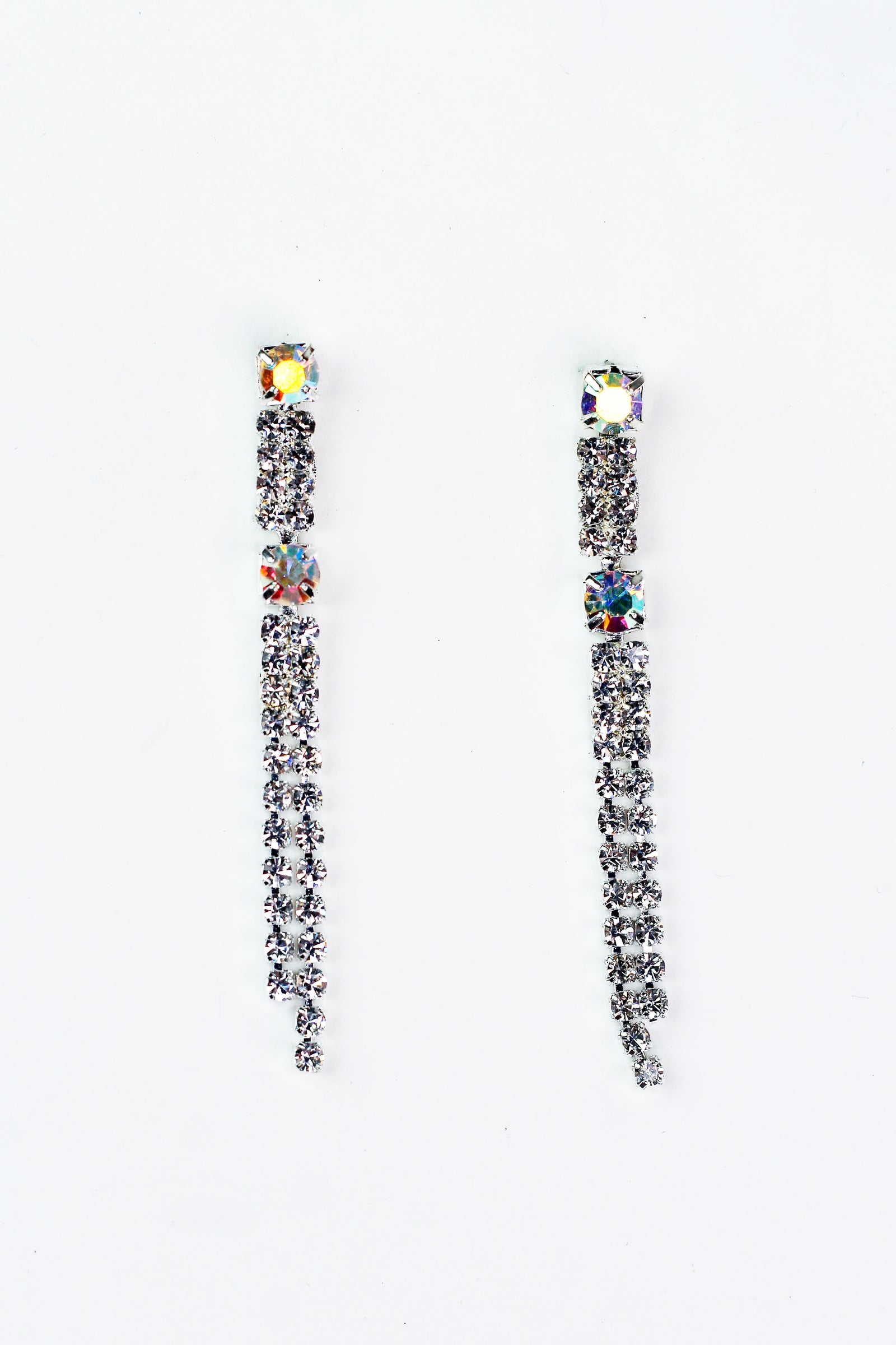 Thin Two Strand Two Larger Stones Earring