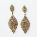 Pave Filled Double Curved Teardrop Earrings