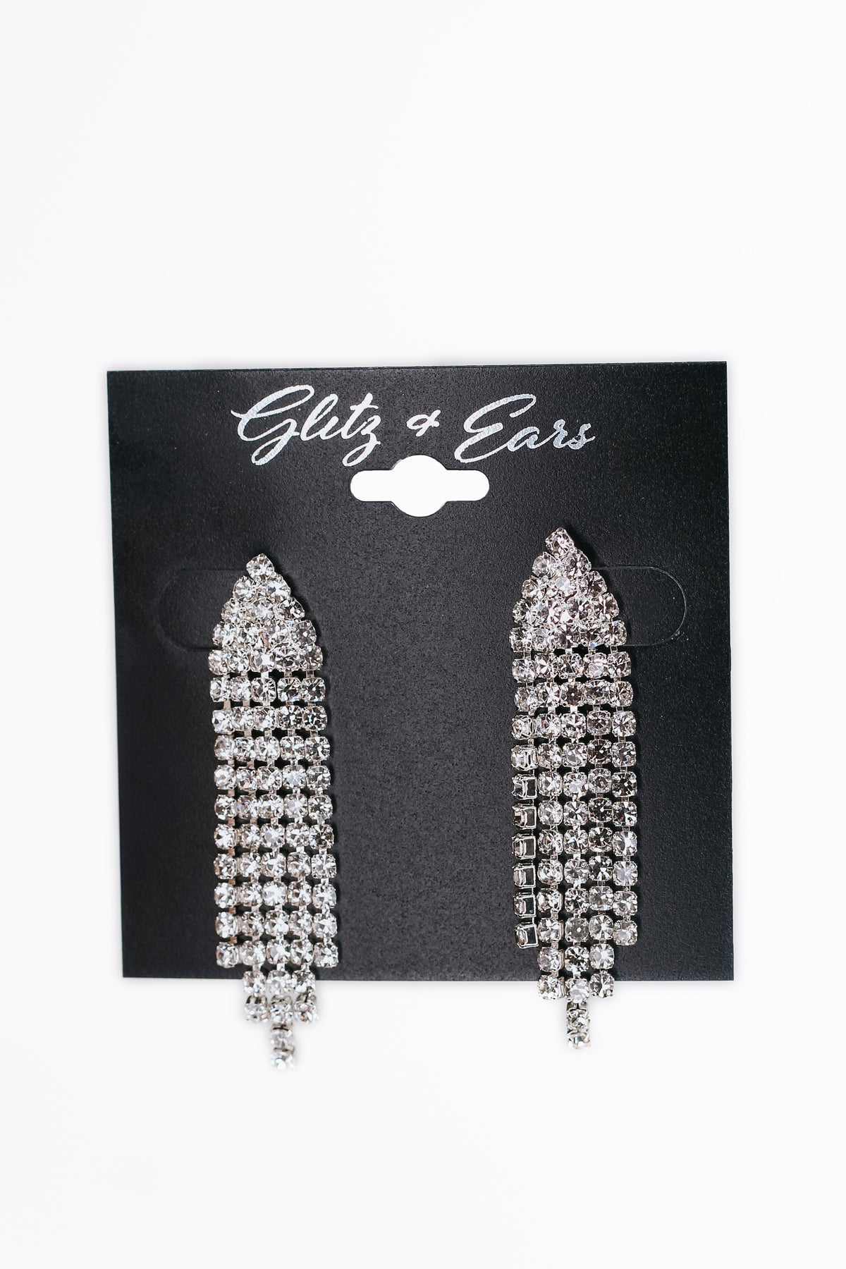 Point Top Short Rhinestone Dangle Earring