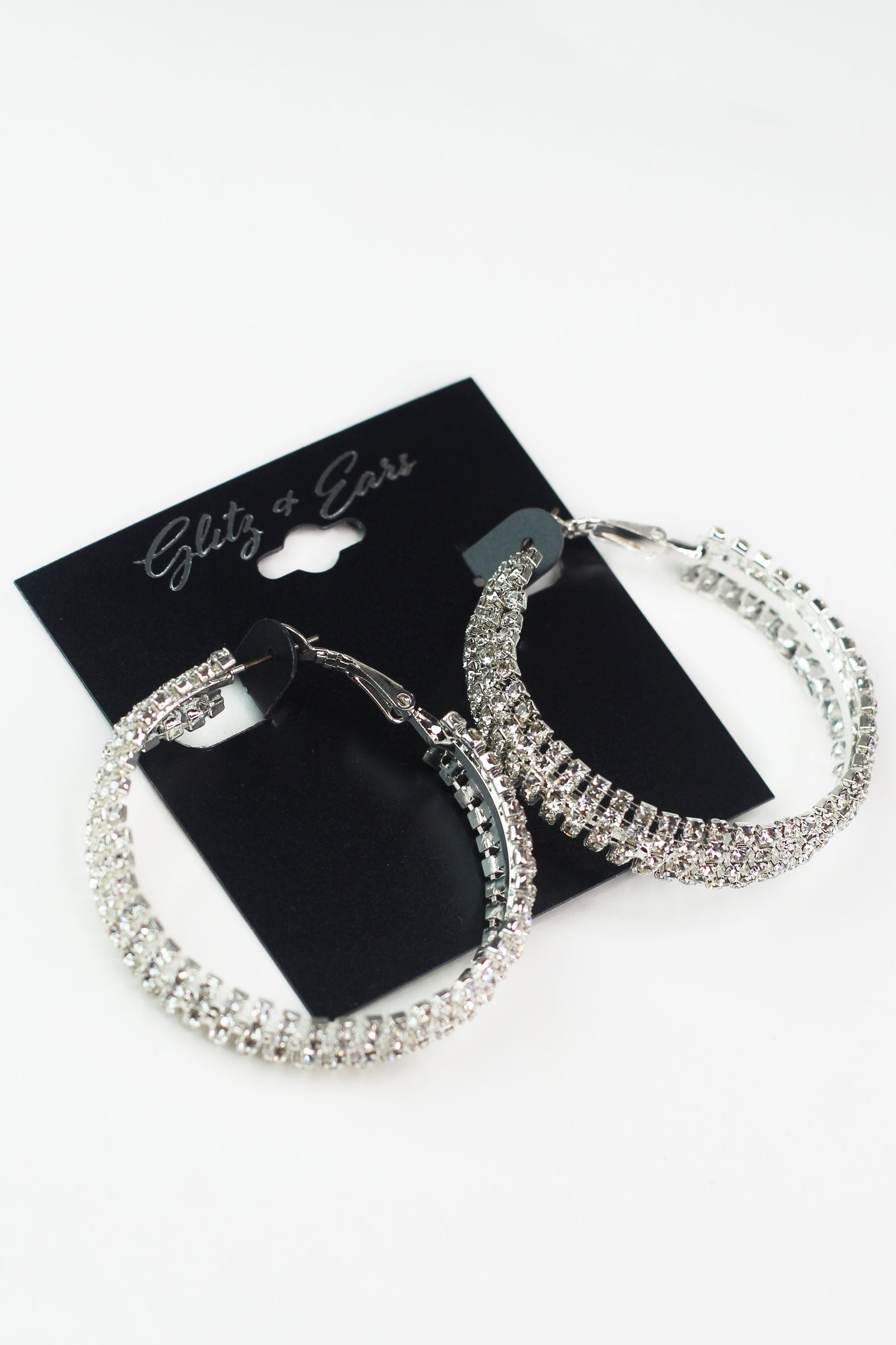 Thick 5 Row Rhinestone Medium Hoop