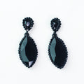 Small Rhinestone Trim Almond Stone Earring