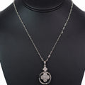 Open Ring Rhinestone Clover Middle Necklace