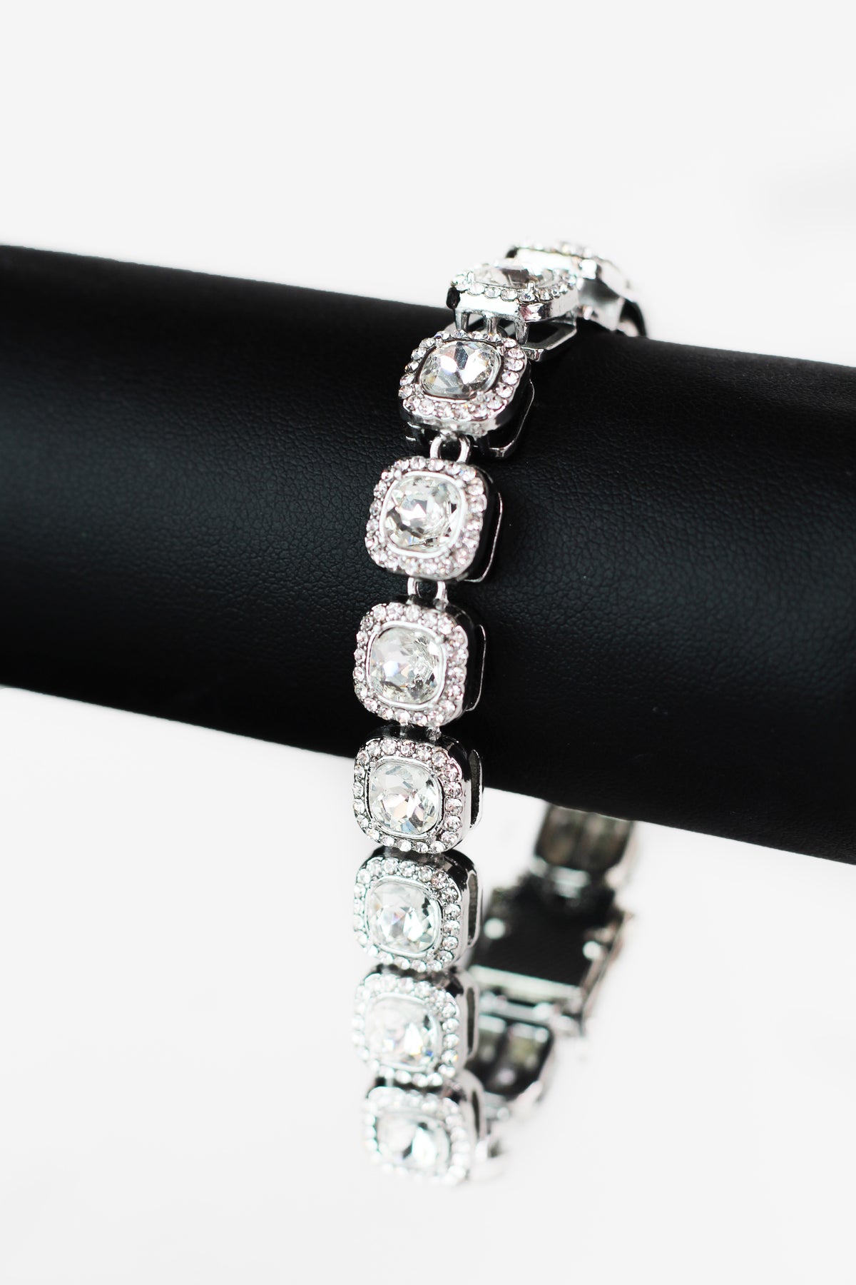 Cushion Shape Stone with Trim Tennis Bracelet