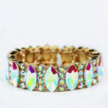 Almond Stone & Five Stone Alternate Stretch Bracelet