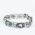 Teardrop with Two Row Trim & Four Small Stones Bracelet