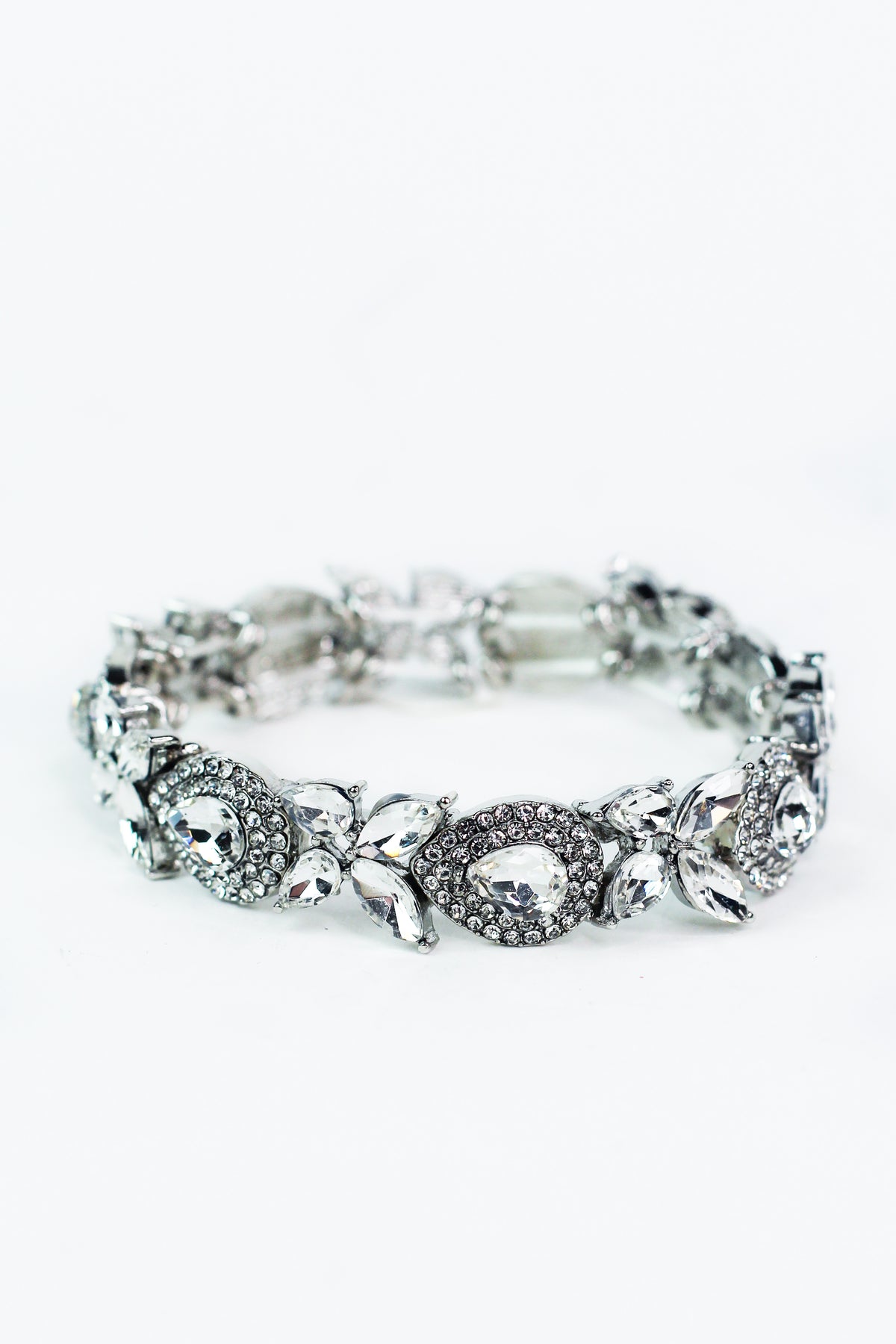 Teardrop with Two Row Trim & Four Small Stones Bracelet