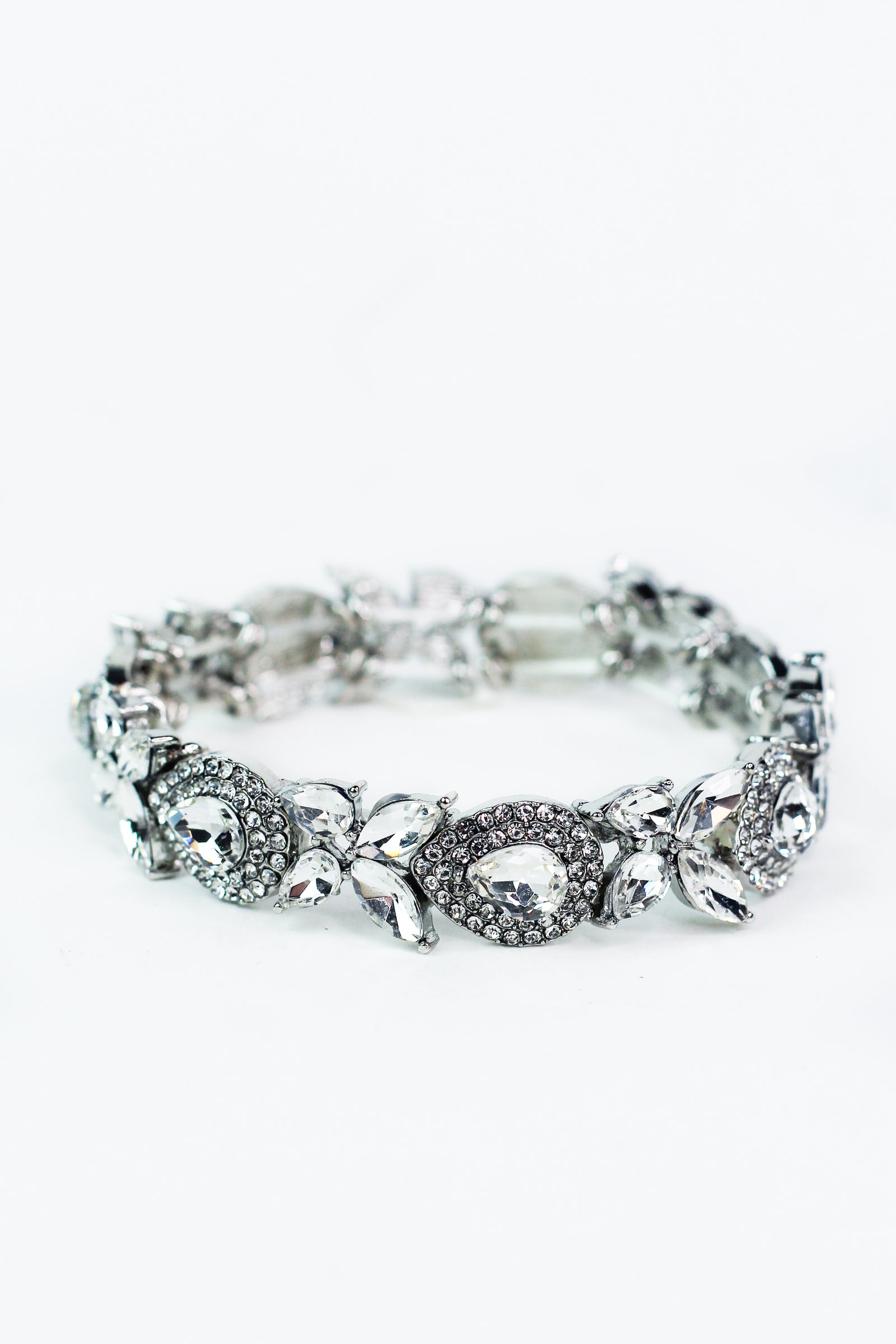 Teardrop with Two Row Trim & Four Small Stones Bracelet - Glitz & Ears Boutique