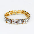 Teardrop with Two Row Trim & Four Small Stones Bracelet