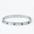 Five Spaced Stones Metal Bangle