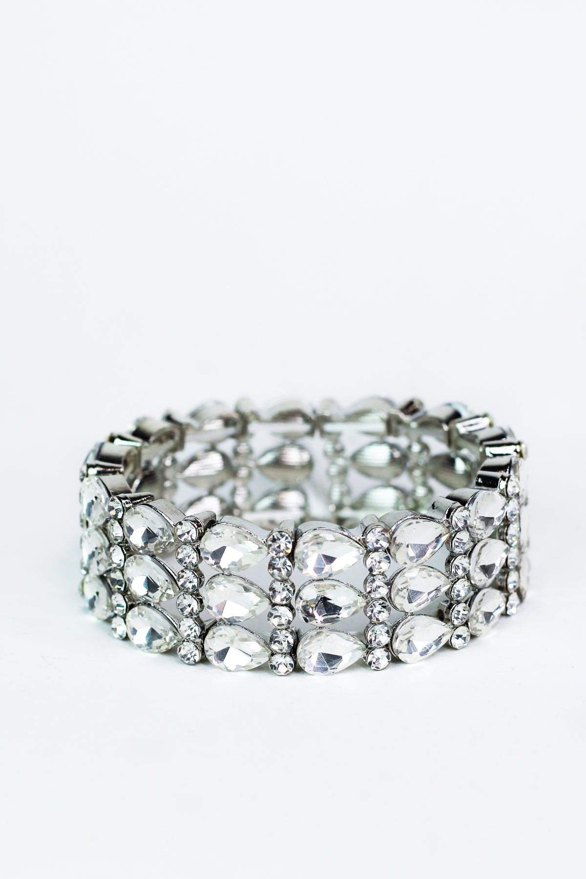 3 Row Sideway Teardrop & Bar Alternate Bracelet