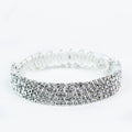 Five Tight Rhinestone Rows Bracelet