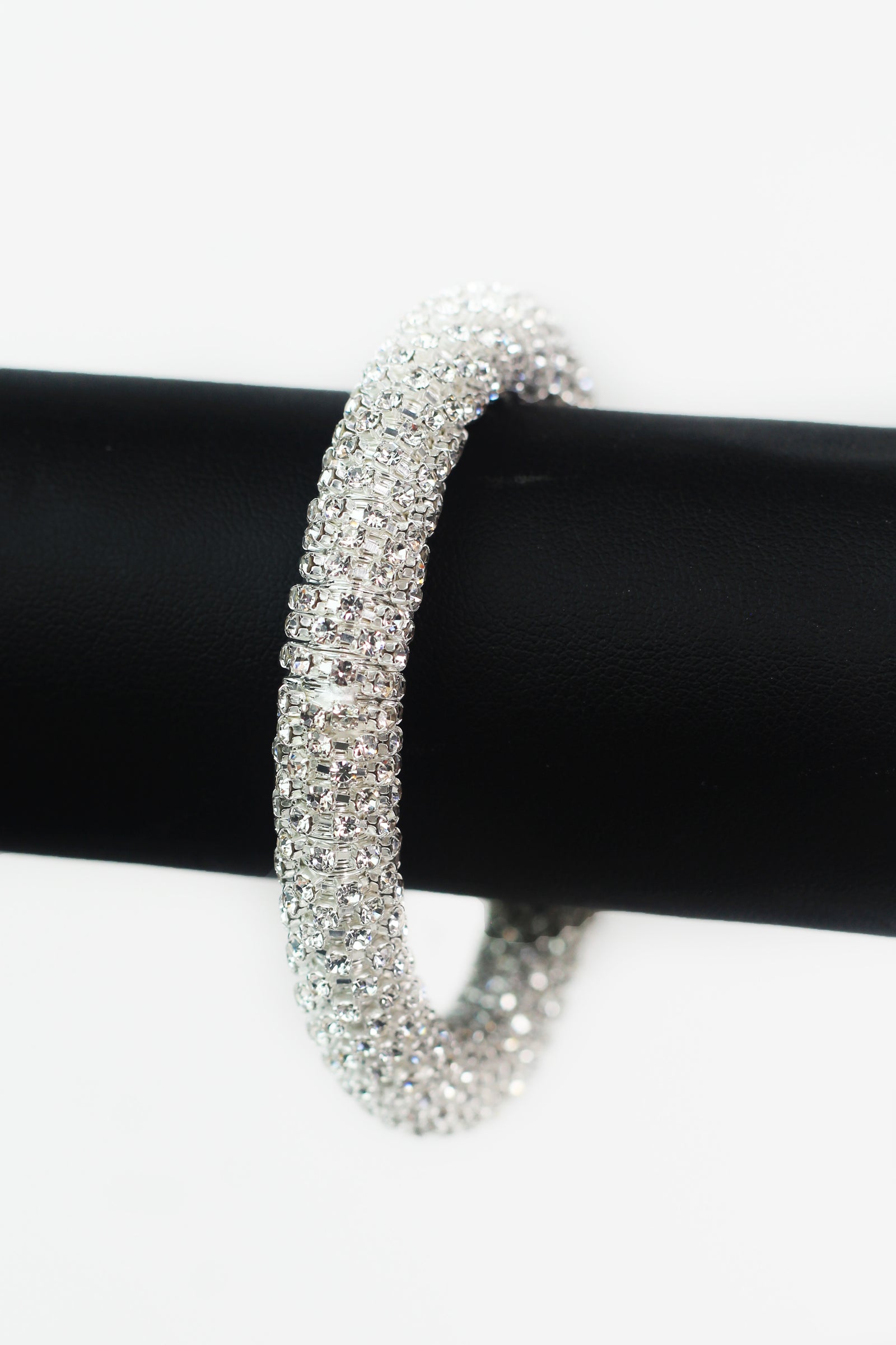 Thick Spaced All Rhinestone Around Bracelet
