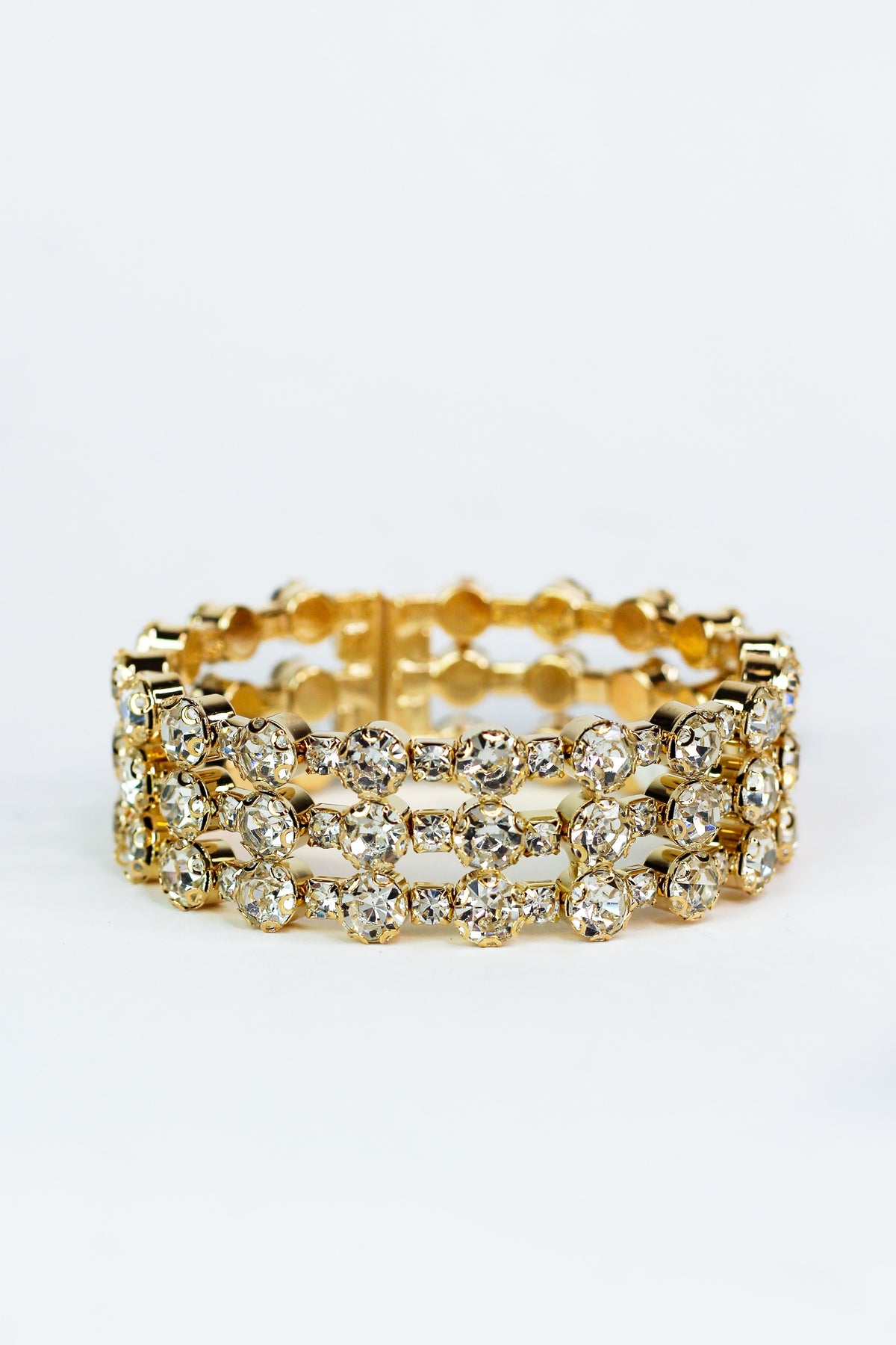 Three Row Two Different Size Stone Alternate Cuff - Glitz & Ears Boutique