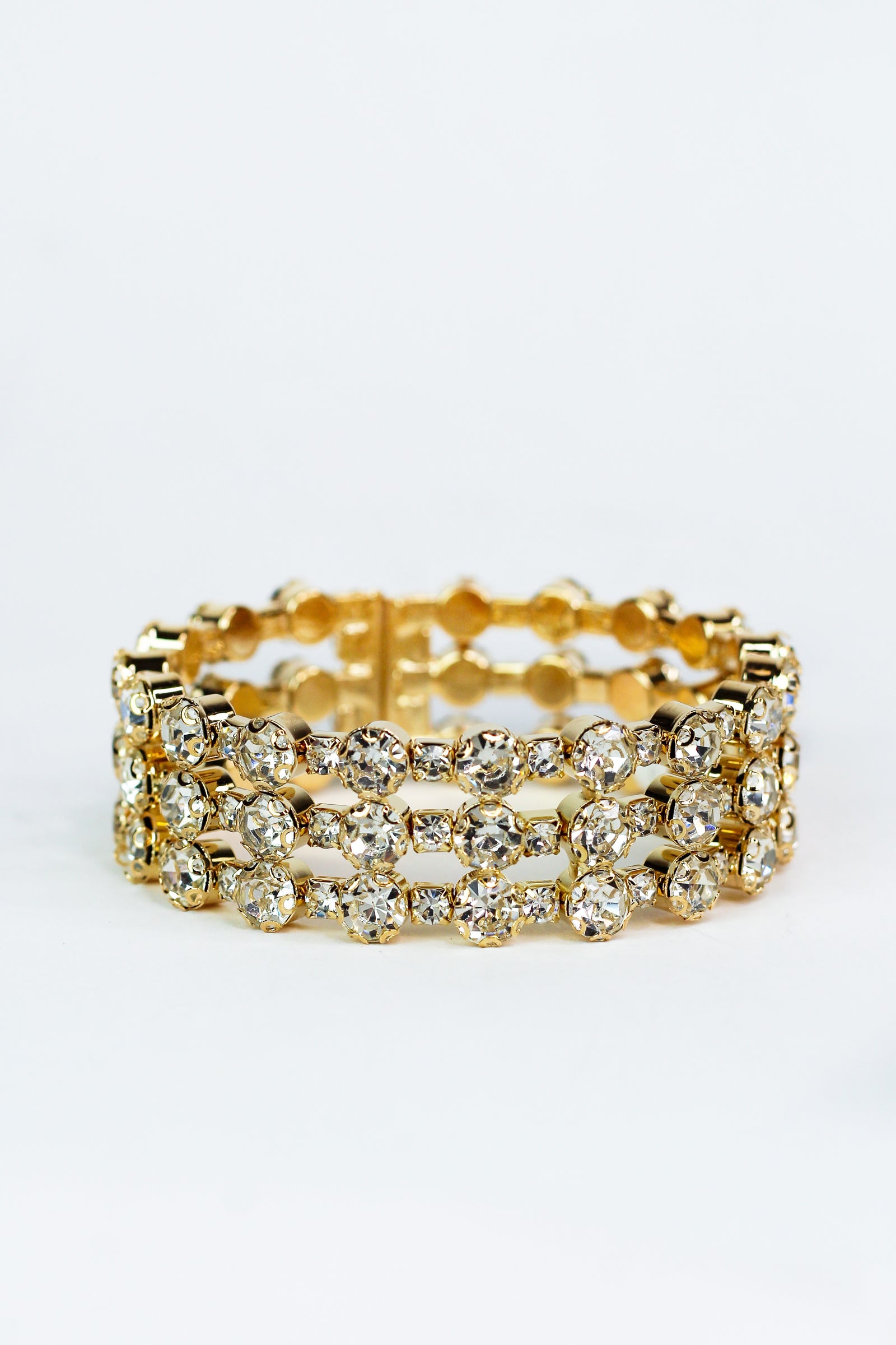 Three Row Two Different Size Stone Alternate Cuff - Glitz & Ears Boutique