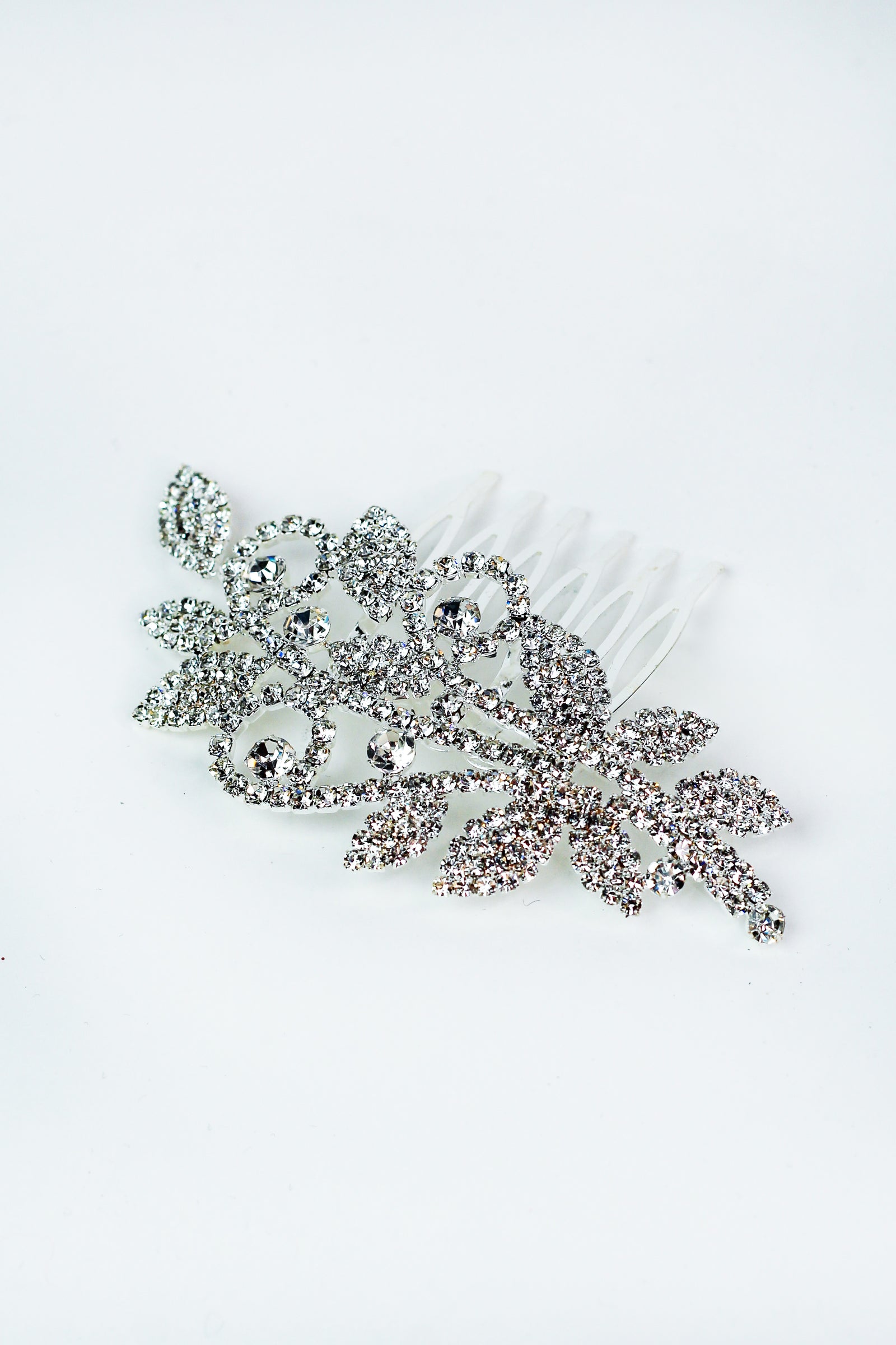 Filled Almond Outside Swirl & Stone Hair Comb - Glitz & Ears Boutique