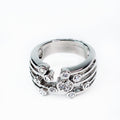 Small Stone End Bars Open Front Ring