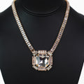 Baguette Chain & Trim XL Cushion Stone Necklace