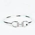 Two Open Loop Middle Rhinestone I Bangle