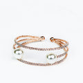 Spaced 3 Row Open Pearl Ends Middle Bracelet - Glitz & Ears Boutique
