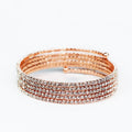 Thin Rhinestone 5 Row Coil Bracelet - Glitz & Ears Boutique