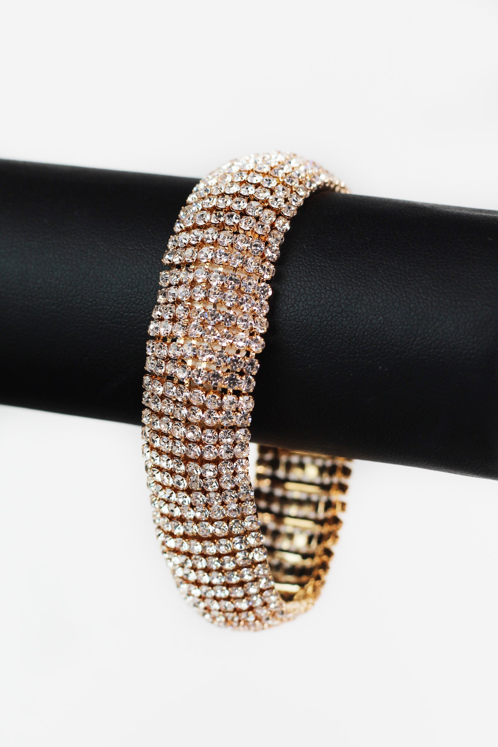 8 Small Rhinestone Row Arch Tennis Bracelet