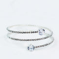 Thin Rhinestone Coil Two Stone Ends Bracelet