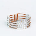 Four Spaced Rows Pearl Cluster Alternate Cuff - Glitz & Ears Boutique