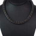 Thick All Rhinestone Slant Chain Necklace
