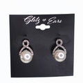 Rhinestone Loop Top Pearl Bottom Earring