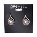 Open Teardrop Trim Pearl Bottom Earring