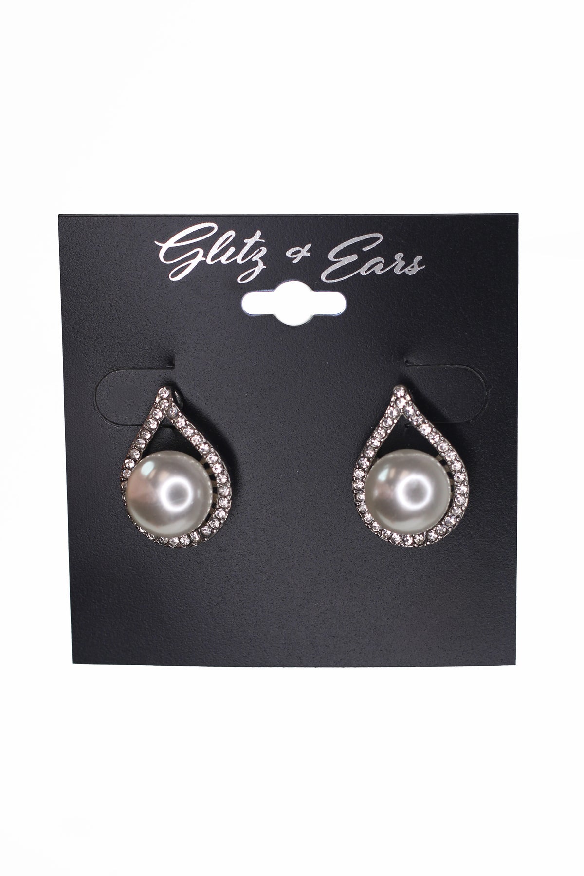 Open Teardrop Trim Pearl Bottom Earring
