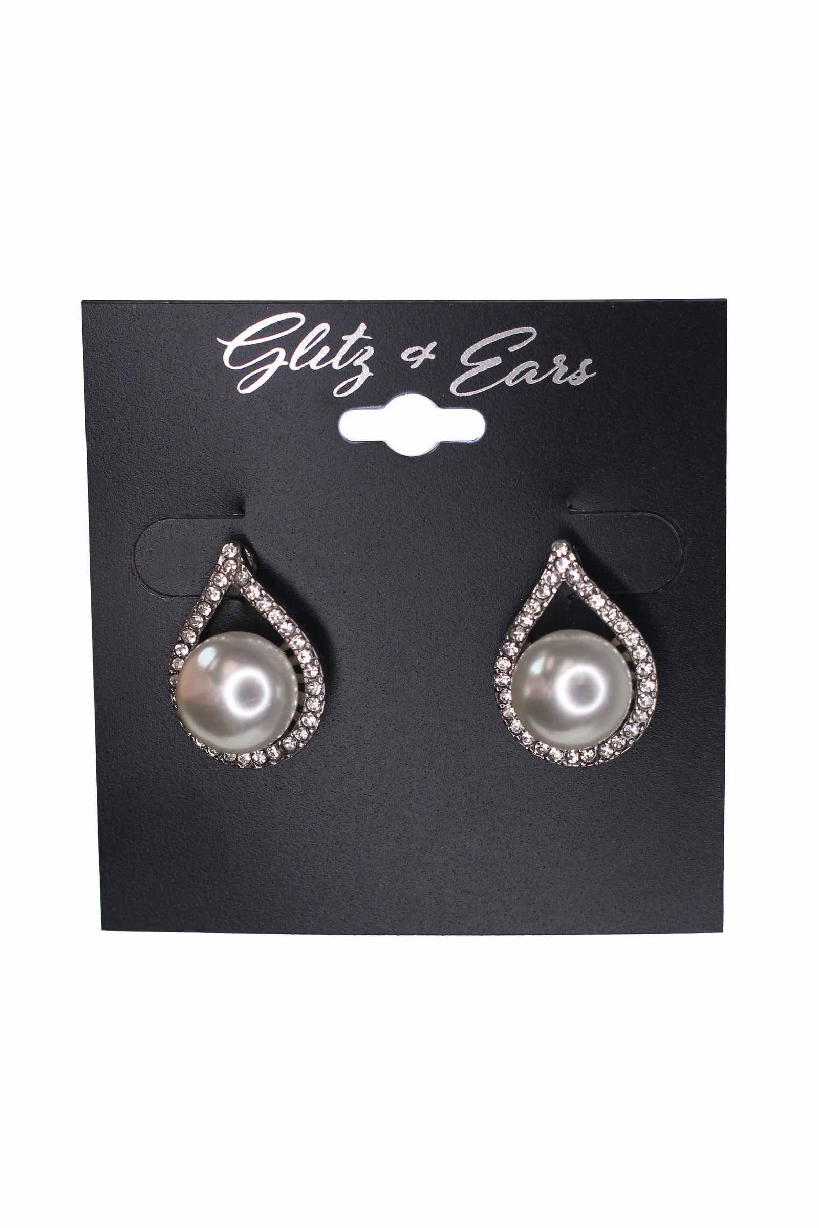 Open Teardrop Trim Pearl Bottom Earring
