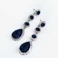 Three Circle Stone Drop Teardrop Earring