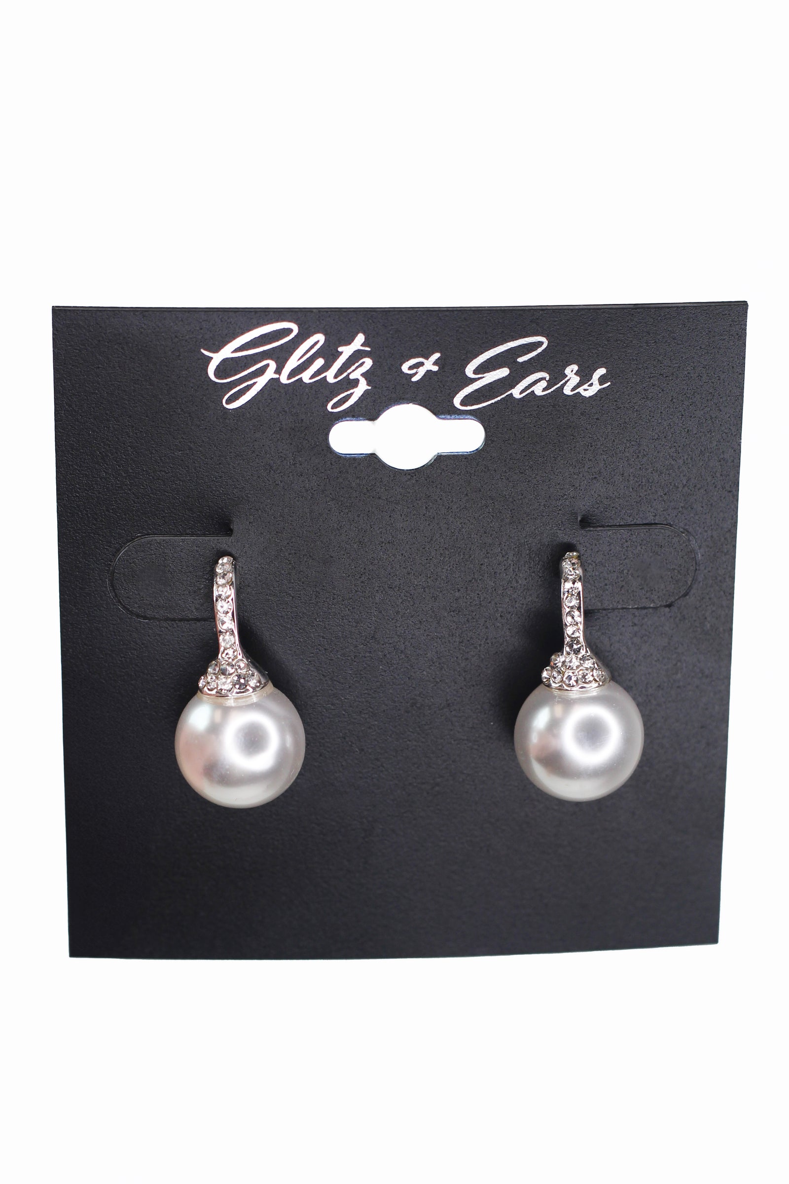 Rhinestone Bar & Pearl Small Earring