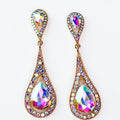 Two Part Teardrop Post & Dangle Rhinestone Earring