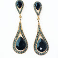 Two Part Teardrop Post & Dangle Rhinestone Earring