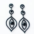 Two Open Circle Two Open Shape Stone Middle Earring