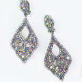 Wavy Point Two Size Stone CLIP Earring