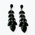 Two Row Almond Upside Down Teardrop Earring