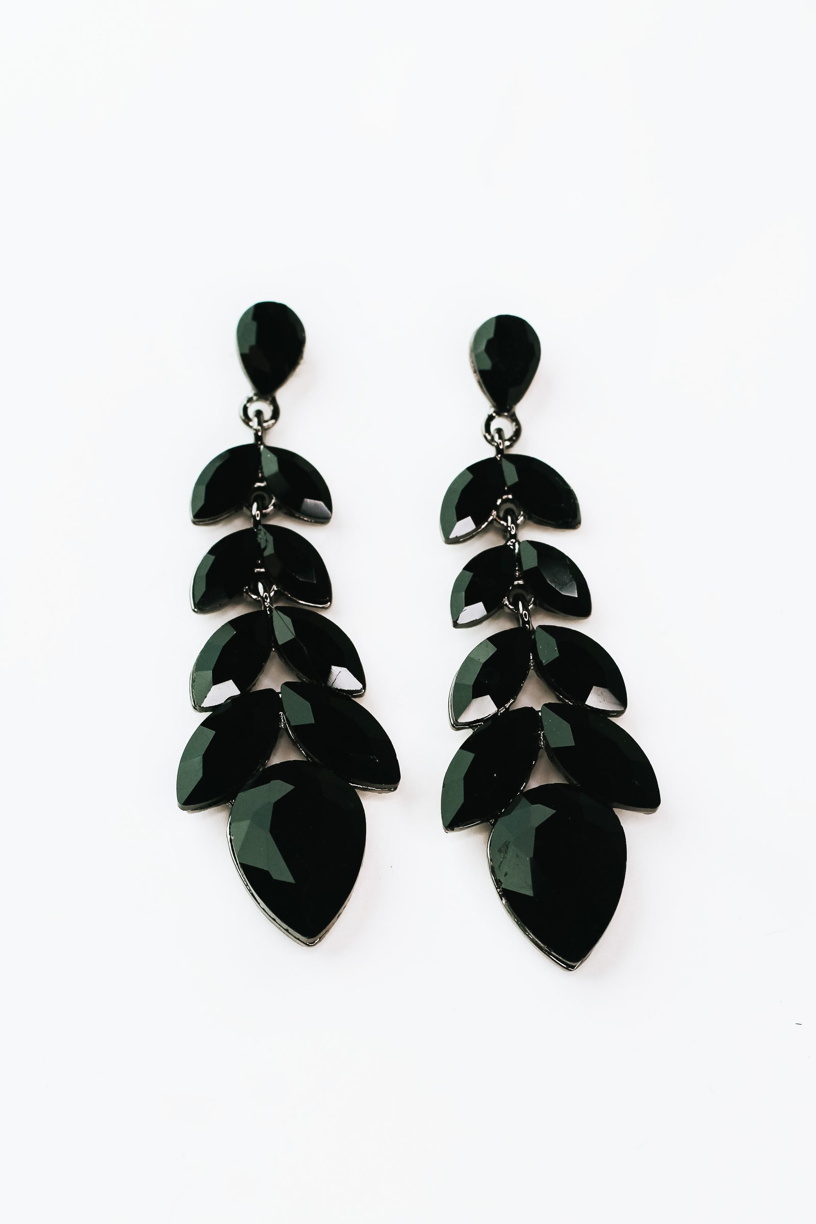 Two Row Almond Upside Down Teardrop Earring