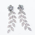 Flower Post Thin Bar Filled Almonds Earring
