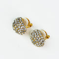 Long Raised Rhinestone Ball CLIP Earring