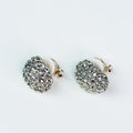 Long Raised Rhinestone Ball CLIP Earring