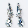 Teardrop Rhinestone Swirl Earrings