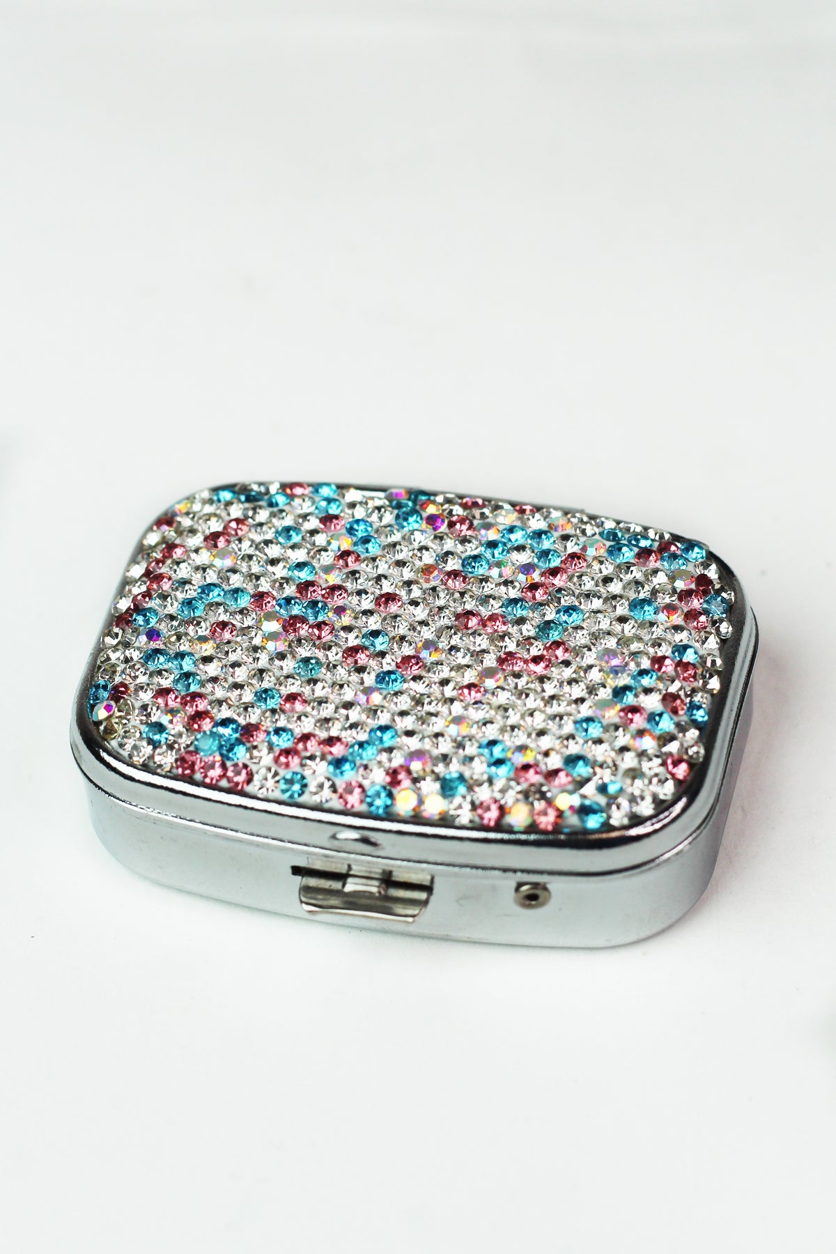 Rectangle Rhinestone Pill Case