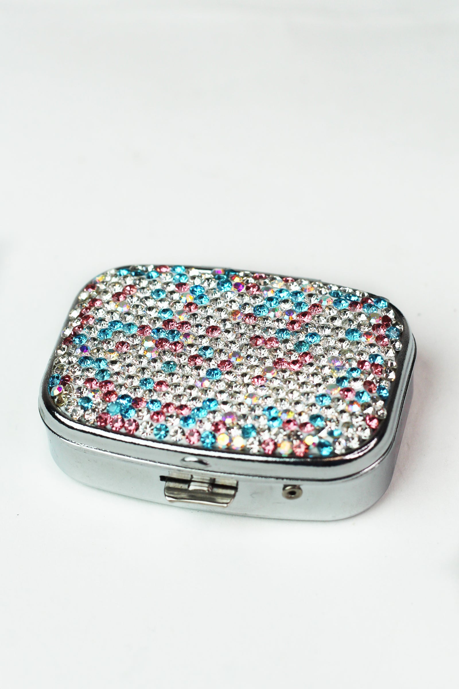 Rectangle Rhinestone Pill Case